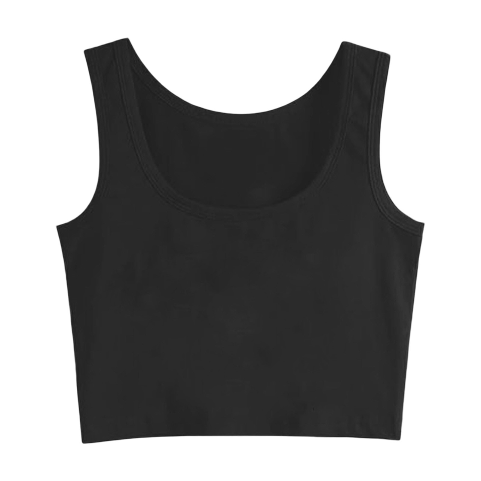 thumbnail image 4 of Camiseta de cuello redondo y manga corta para mujer - Poliéster de color liso - Versátil con vaqueros/pantalones para el uso diario, 4 of 4